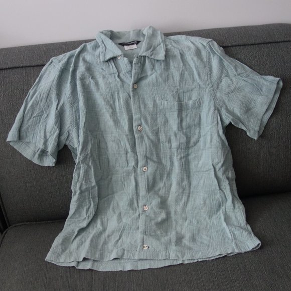 Diesel StyleLabTurquoise Button Down Short Sleeve Shirt Size S - Picture 1 of 13